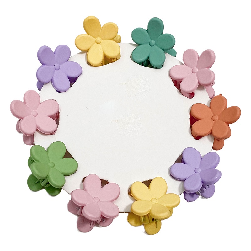 Set 10 Kẹp Tóc Hình Bông Hoa Nhiều Màu Dễ Thương Phong Cách Hàn Quốc Cho Bé Gái