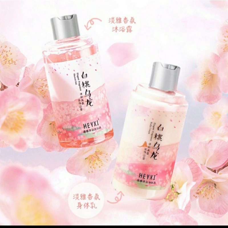 Sửa Tắm Trắng Đào Ô Long+Dưỡng Thể Heyxi Hỗ Trợ Làm Sáng Da Căng Mịn Da Nội Địa Trung 245ml