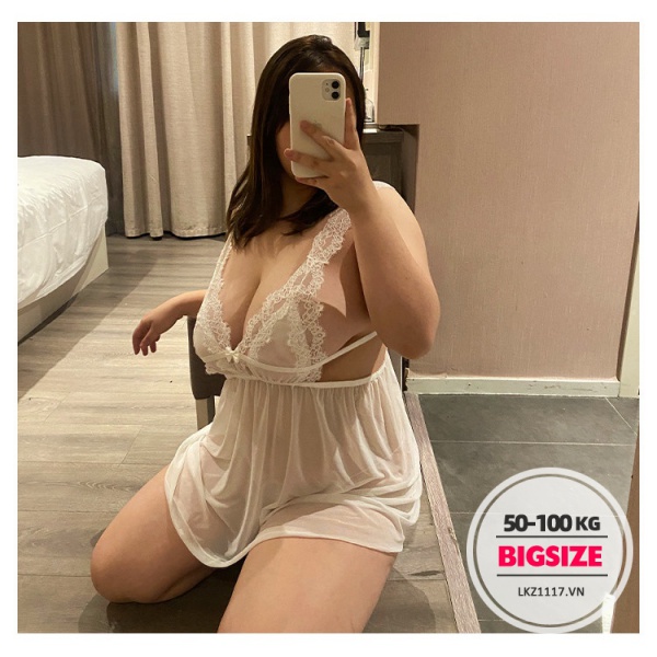 Đồ ngủ sexy Bigsize váy ngủ sexy gợi cảm đầm ngủ 2 dây voan kèm quần chip xuyên thấu quyến rũ | BigBuy360 - bigbuy360.vn