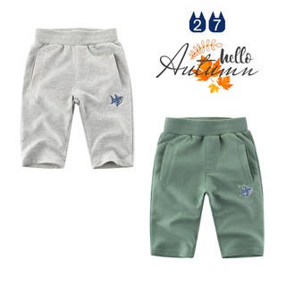 Quần thun bé trai EROKIDS quần lửng cho bé họa tiết cá mập chất cotton hàng xuất Âu Mỹ