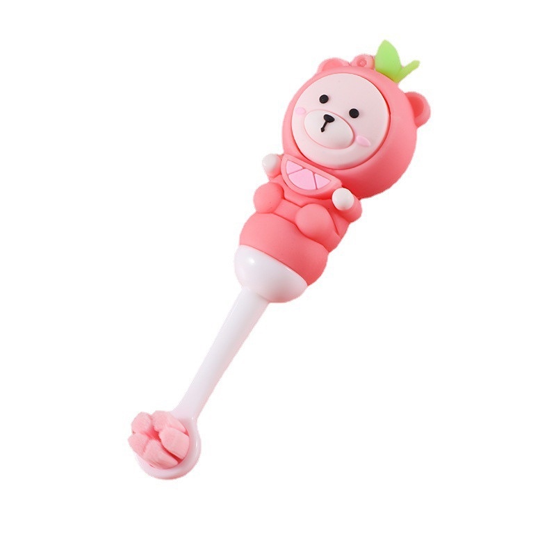 Bàn chải đánh rằng cho bé hình gấu lông siêu mềm tay cầm silicon mềm JIMADO