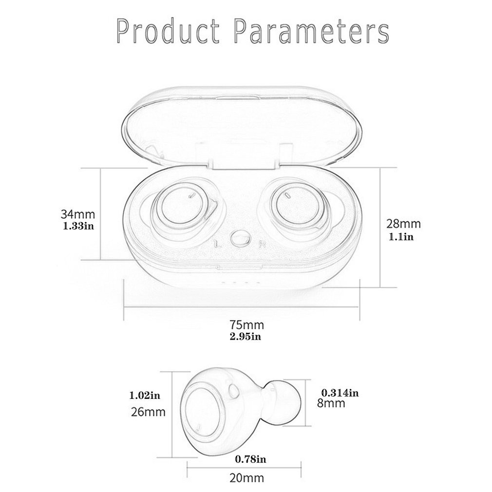 Tai nghe nhét tai không dây TWS Y50 giảm tiếng ồn Bluetooth 5.0 cảm ứng vân tay có hộp sạc