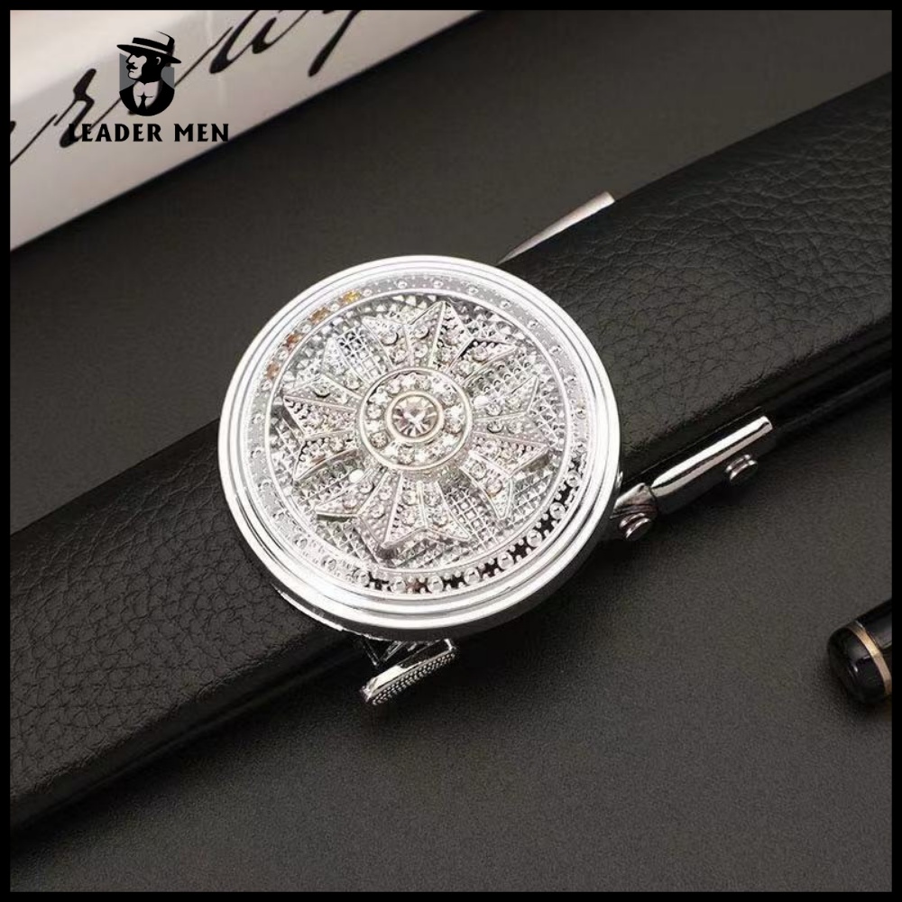 Thắt Lưng Nam Chất Liệu Da Pu Cao Cấp TLK1 Khóa Tự Động - Dây Nịt Da Nam Thời Trang Khóa Mặt Hoa Xoay - LeaderMen