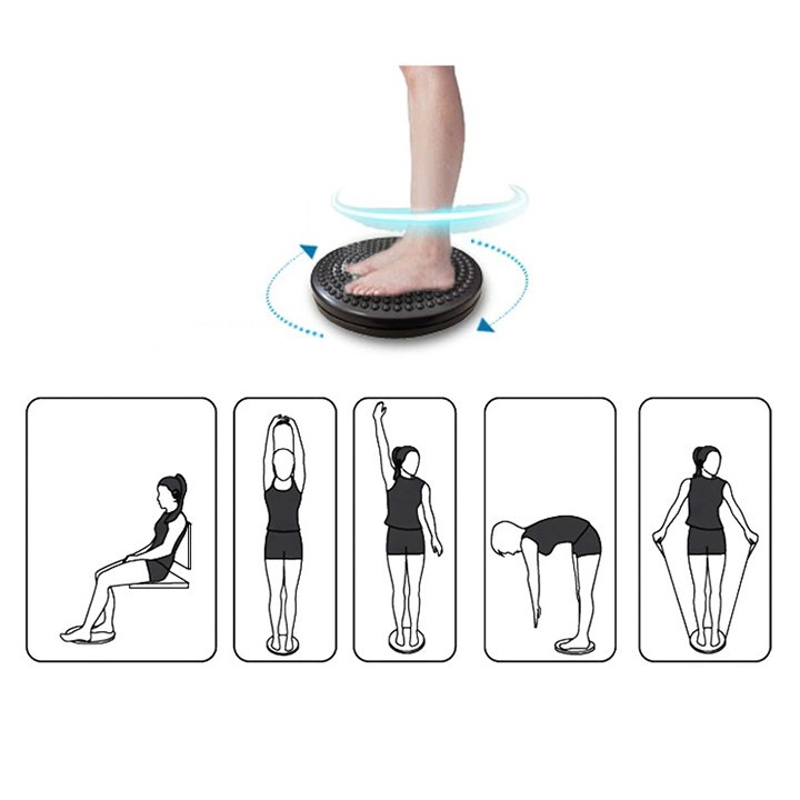 Đĩa xoay eo tập thể dục 360 độ bàn xoay tập cơ bụng cho eo thon tại nhà và phòng gym có hạt massage bàn chân cực tốt