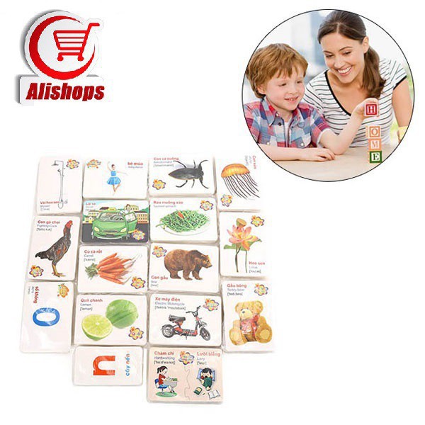 FLASH CARD VIỆT ANH ( BỘ 16 CHỦ ĐỀ 416 THẺ)(SHOP GIÁ SỈ)