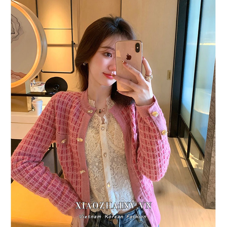  Áo Cardigan Dệt Kim Tay Dài Màu Hồng Thời Trang Cho Nữ | BigBuy360 - bigbuy360.vn