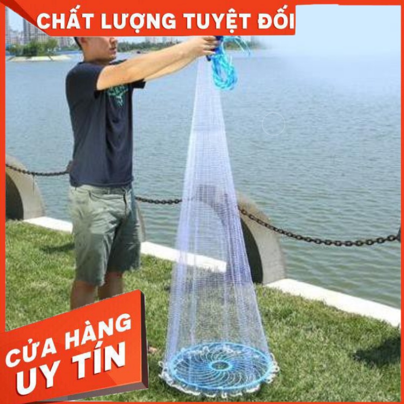 Chài Cước Đĩa Bay, Kích cỡ |1,5m Bung 3m| |1,8m Bung 3,6m| |2,1m Bung 4,2m| |2,4 Bung 4,8m| |3m Bung 6m| |3,6 Bung 7.2m|