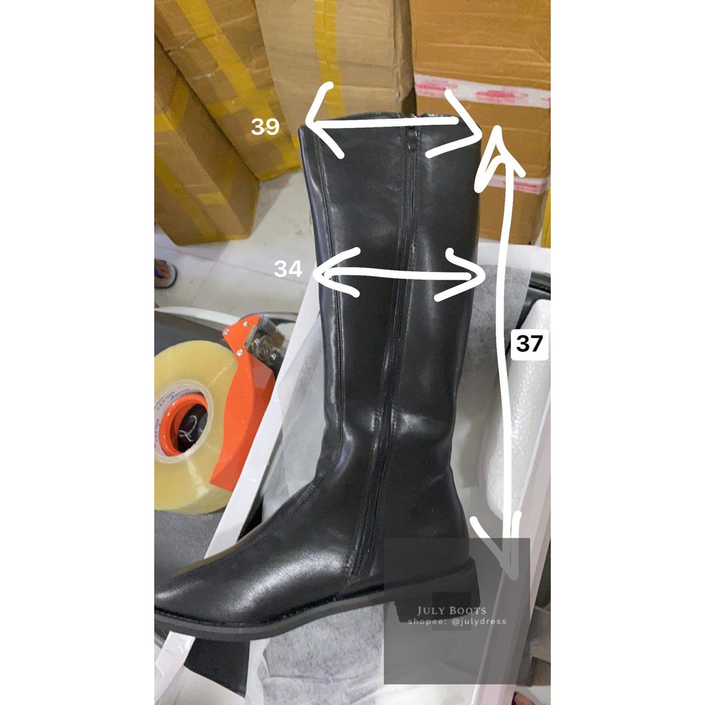 Boots Da Pu Cổ Cao Dưới Gối Đế Thấp (bắp chân 32-34cm) Inb Để Tư Vấn Số Đo | BigBuy360 - bigbuy360.vn