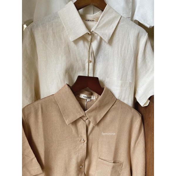 Áo sơ mi cộc tay linen