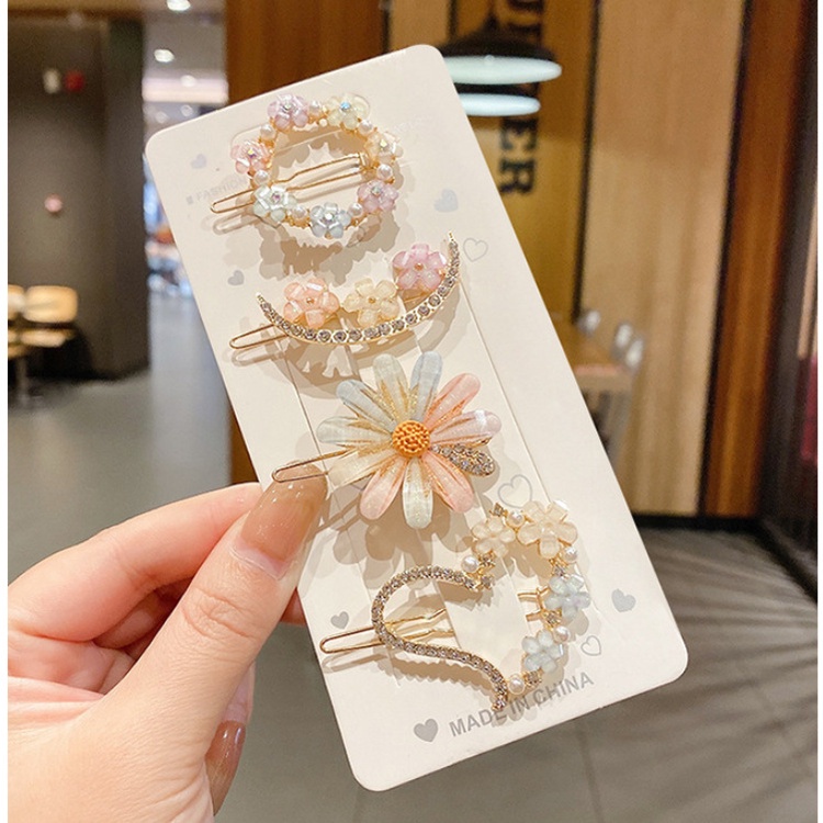 🌸🌸Kẹp tóc đính đá pha lê phong cách Hàn Quốc dễ thương