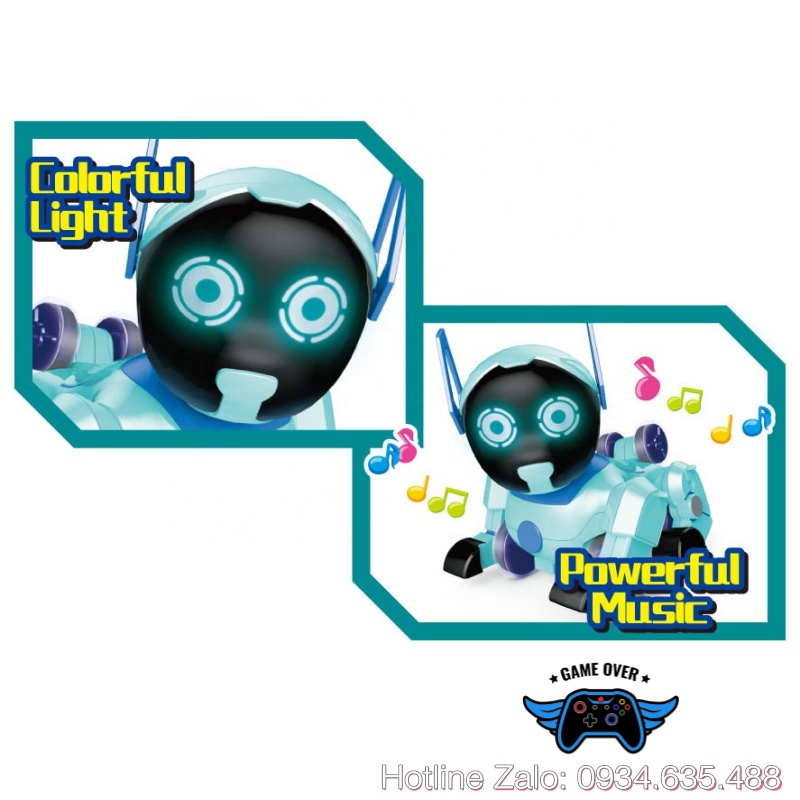 Chó Robot điều khiển từ xa Puppy Stunt Dog Roll nhào lộn theo nhạc 360 độ