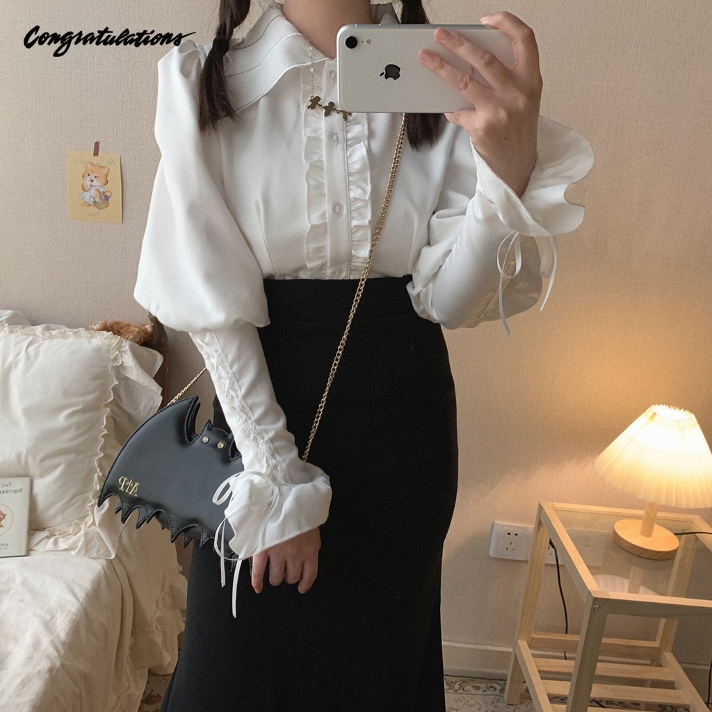 Áo sơ mi - Blouse Brand Sleep Doll - Áo bó tay #SleppDoll #somi