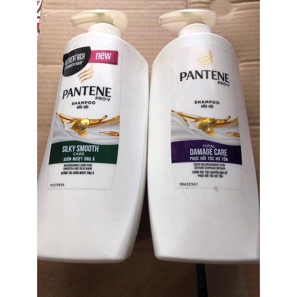 Dầu gội Pantene pro-v 650ml phục hồi tóc hư tổn, suôn mượt óng ả (shampoo silky smooth care ,total damage care )thái lan
