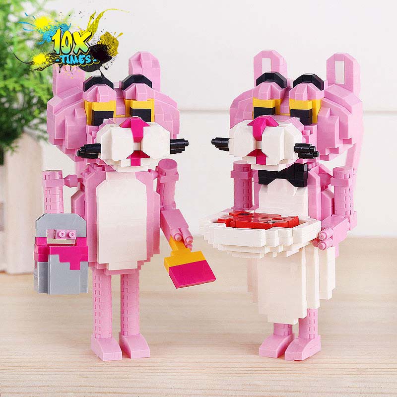 (13 cm)đồ chơi báo hồng dễ thương có khớp tay mô hình lắp ráp pink panther quà tặng sinh nhật, quà tặng bạn trai bạn gái