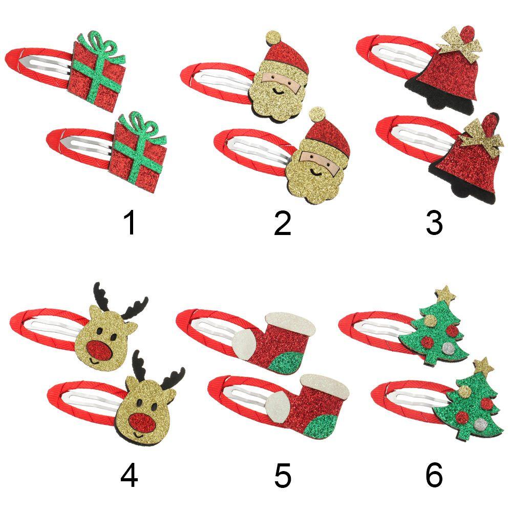 SUMU 1 Cặp Kẹp Tóc Hình Ông Già Noel Dễ Thương