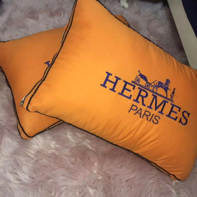 [ ẢNH TỰ CHỤP ] Gối ngủ bông lông vũ HERMES thương hiệu nhập khẩu từ PARIS