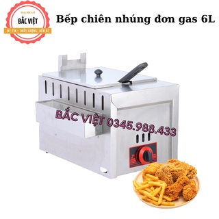 [ BẢO HÀNH 12 THÁNG] Bếp chiên nhúng gà rán, khoai tây chiên đơn gas công nghiệp loại 6L- KÈM ẢNH THẬT