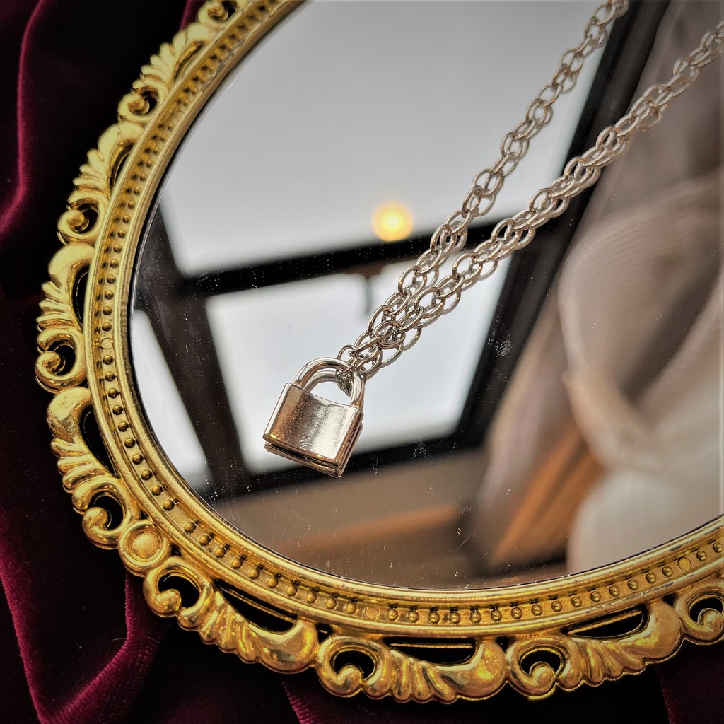 [Xả kho] Vòng cổ titan hợp kim hình ổ khoá - dây chuyền dáng dài cá tính cho nam nữ Hades.js