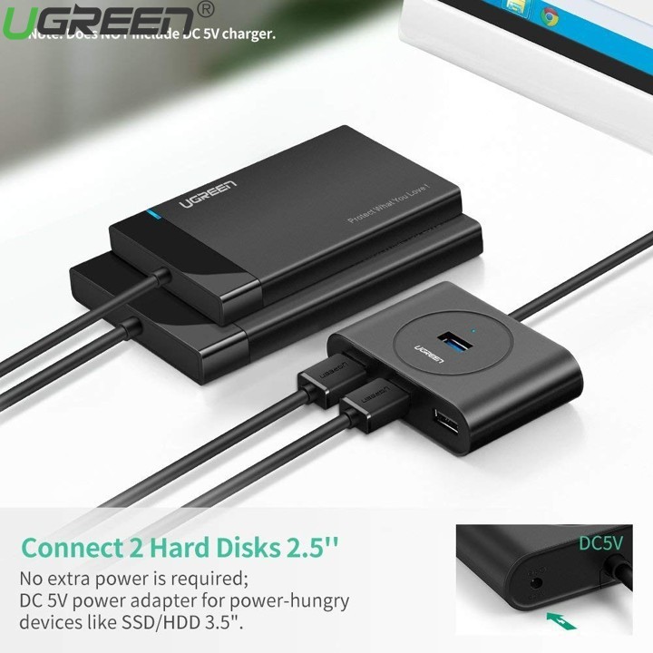 Bộ chia USB 3.0 4 cổng chính hãng Ugreen 20290
