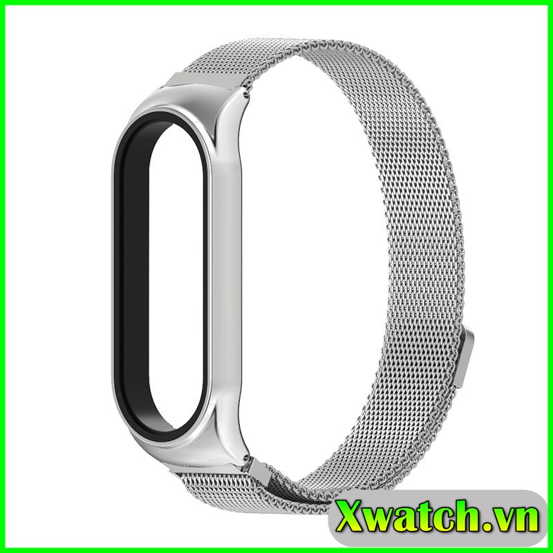 Dây đeo kim loại mắt lưới cho Xiaomi Miband 7 Mi Band 7 Mijosb Khóa nam châm