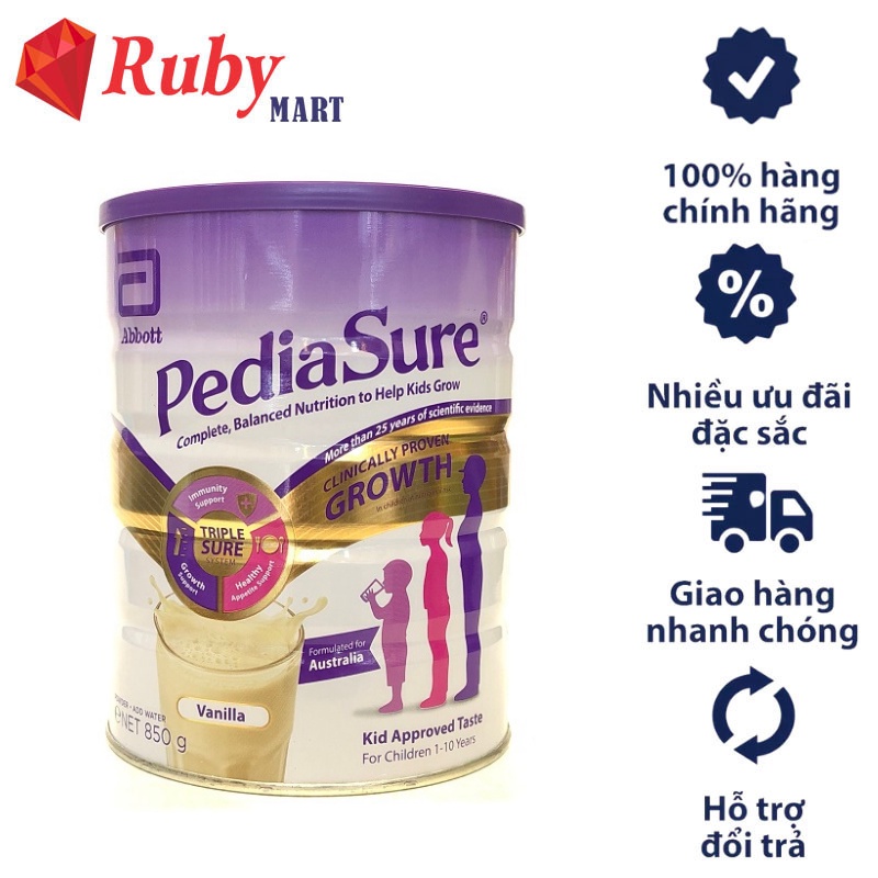 Sữa Bột Pediasure Úc 850g Date T6/2022