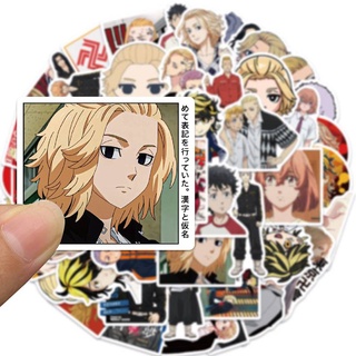 Nhãn dán ghi chú hình đáng yêu 50 Pcs/Set Anime Tokyo Revengers Sano Manjirou Mitsuya Takashi Matsuno Chifuyu Ryuuguuji Ken Baji Keisuke Stickers Waterproof Skateboard Car Guitar Motorcycle Luggage Suitcase Graffiti DIY Sticker
