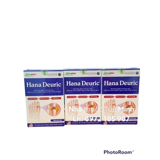 Hana Deuric Hỗ trợ giảm acid uric trong Gout hộp 60 viên
