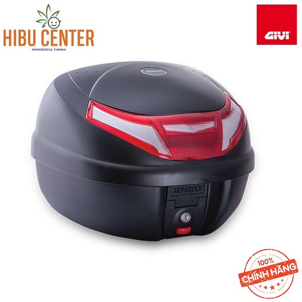 Thùng GIVI E30RN Tour II Gắn Sau Xe Máy Khóa Monolock Phản Quang Đỏ Trắng Đi Kèm Bộ Đế Đệm CHÍNH HÃNG - HBCENTER