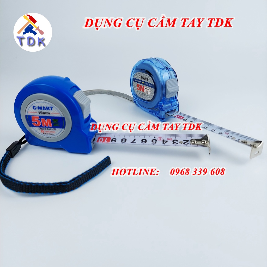 Thước cuộn 5M, thước rút D0002 - D0007 chính hãng C-Mart