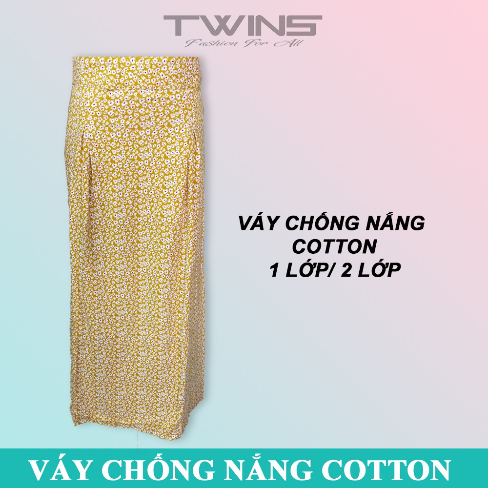 Váy chống nắng 2 lớp, 1 lớp chất cotton cao cấp mềm mịn thoáng mát dạng dán giúp che nắng cho nữ