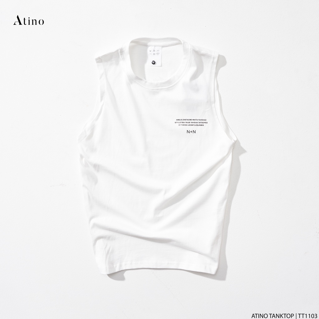 Áo Tank Top Nam AMBJIS ATINO Chất Cotton Thoáng Mát form Regular TT1103