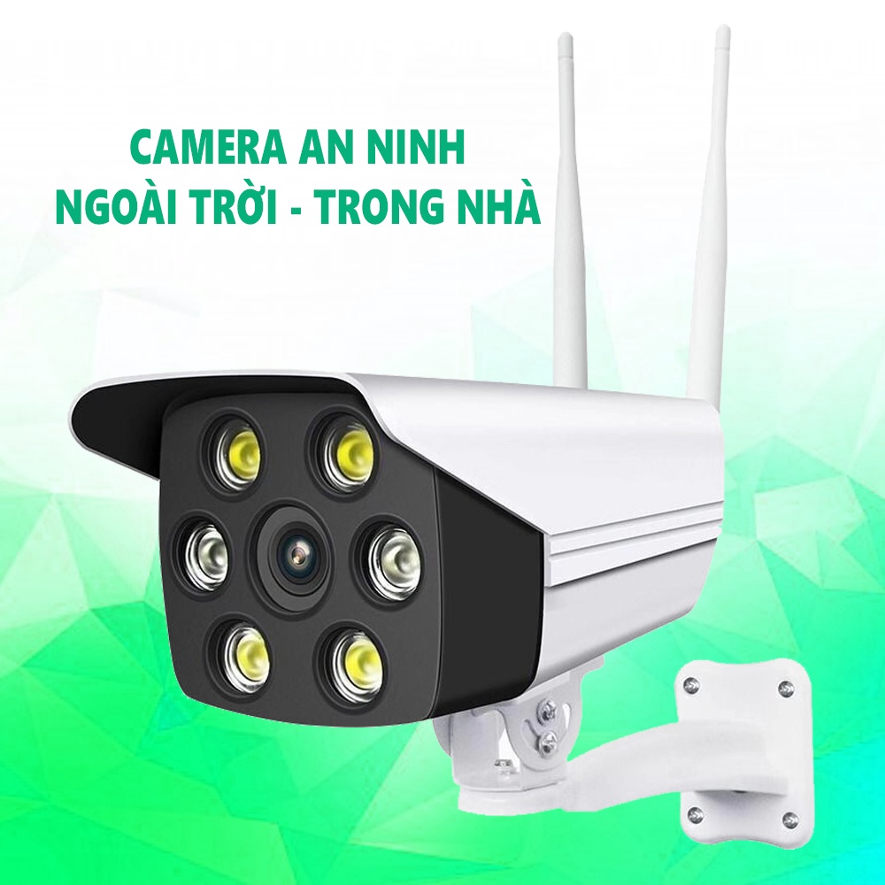 Camera C6 Cao Cấp, Chuẩn IP65 Chống Nước, Đèn LED Hình Ảnh Có Màu Ban Đêm, Đèn Hồng Ngoại, Đàm Thoại, Chống Trộm