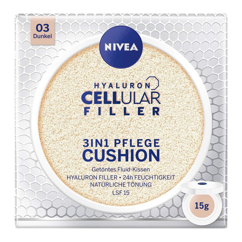 [NIVEA CUSHION] PHẤN NƯỚC LÀM CĂNG DA NIVEA HYALURON CELLULAR FILLER 3IN1 PFLEGE CUSHION, SPF15, 15G, HÀNG NỘI ĐỊA ĐỨC | BigBuy360 - bigbuy360.vn