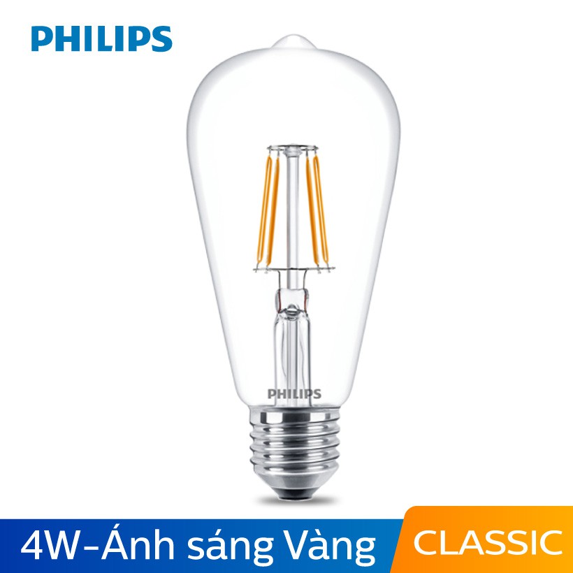 Bóng đèn Philips LED Classic 4W 2700K E27 ST64 - Ánh sáng vàng