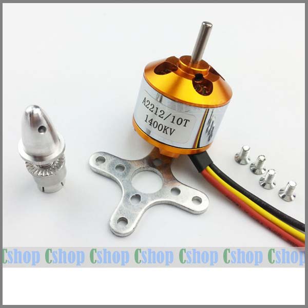 Motor không chổi than brushless 2212 1400KV XXD - đã hàn full jack - có đế nhôm