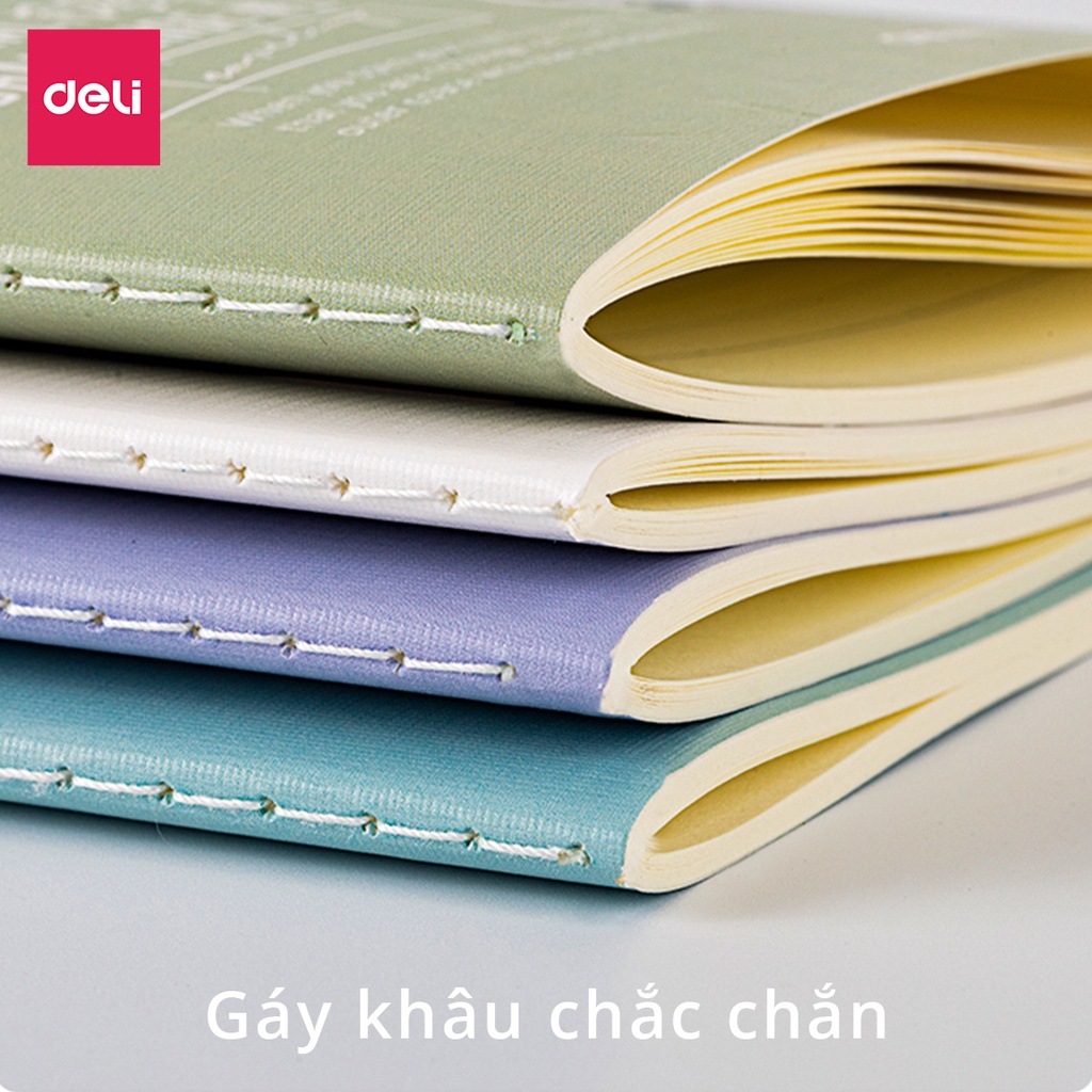 Sổ ghi chép khâu gáy hình phi hành gia Deli 80 trang 70g - 1 quyển - Size A5 nhiều màu lựa chọn kẻ ngang chống lóa mắt