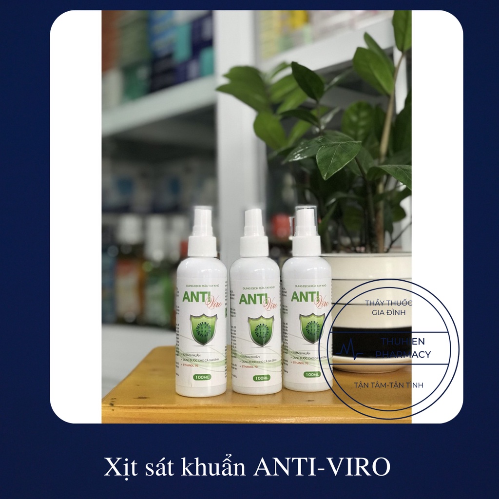 Dung dịch xịt rửa tay khô ANTI-VIRO kháng khuẩn, ngăn ngừa vi.rus và các bệnh truyền nhiễm | BigBuy360 - bigbuy360.vn