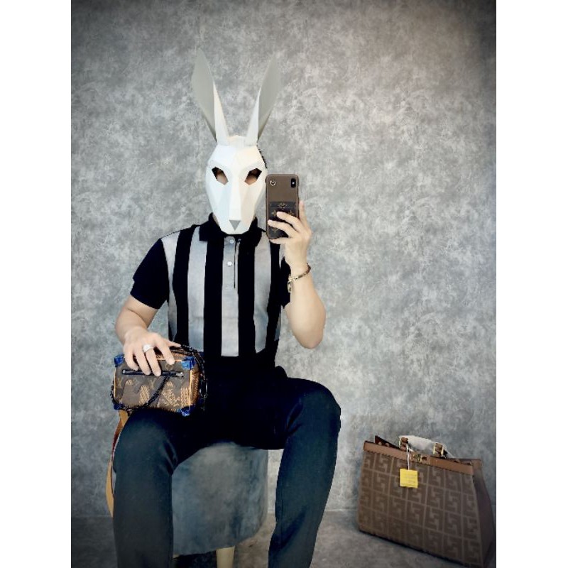 [size lớn <110kg] Áo thun nam polo có cổ cá sấu cotton in nhũ bạc | BigBuy360 - bigbuy360.vn