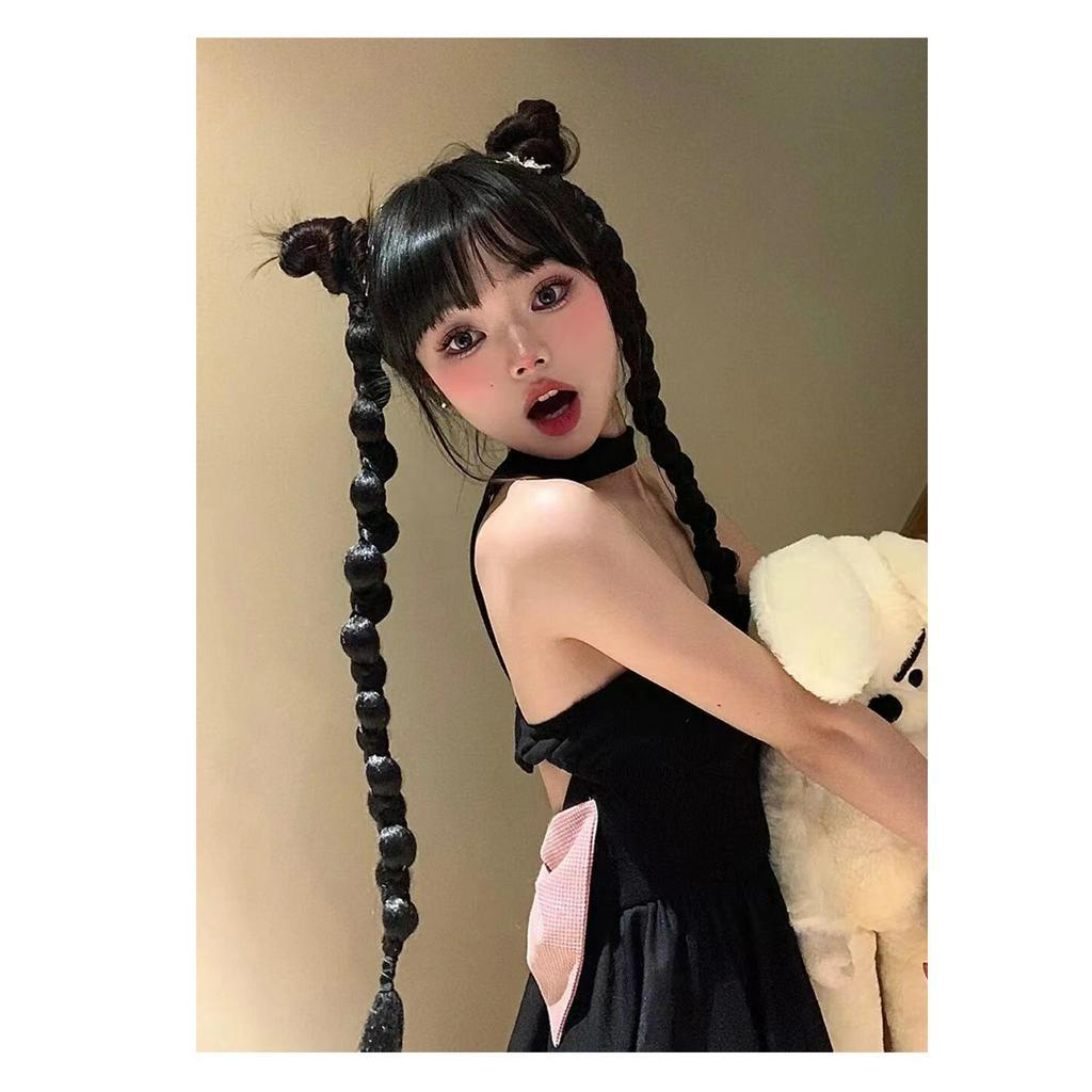 Tóc giả tết thắt bính dài 70cm J702 ❤️FREESHIP❤️ tóc tết thắt bính, tóc giả thắt bím