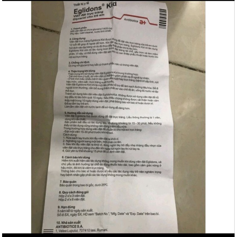 Eglidons Viên đặt hỗ trợ táo bón cho người lớn và trẻ em nhập khẩu Rumai