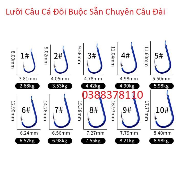 Lưỡi Câu Đài, Lưỡi Câu Cá Đôi Buộc Sẵn Chuyên Câu Đài Cao Cấp, Lưỡi Câu Cá, Lưỡi Câu Đôi, Lưỡi Đôi