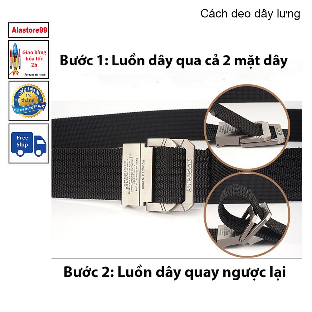 Dây lưng nam đẹp vải dù Dây nịt bụng nam trẻ trung thời trang