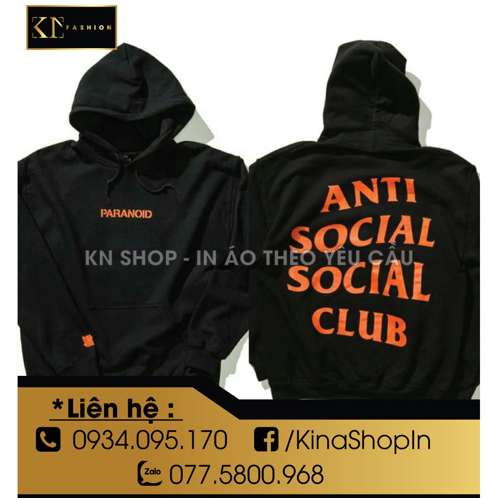 Áo hoodie Anti Social Social Club x Undefeated - Dày mềm mịn | BigBuy360 - bigbuy360.vn