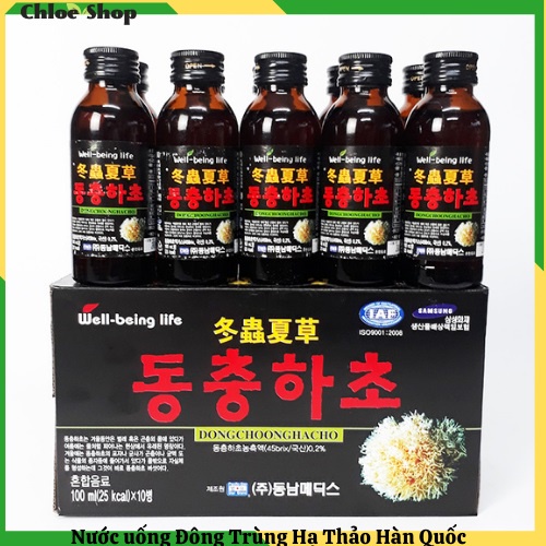 Hộp 10 chai nước Đông Trùng Hạ Thảo Hàn Quốc