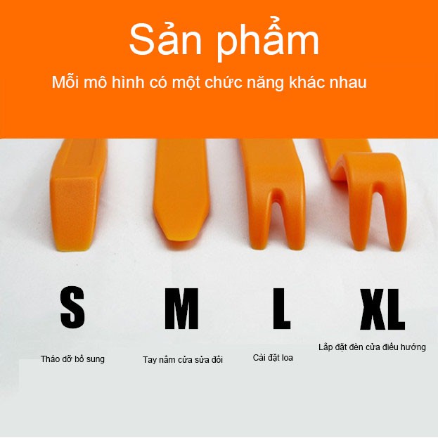 Set 4 dụng cụ tháo gỡ bảng điều khiển vô tuyến tự động sửa chữa buồng lái tay cho xe hơi