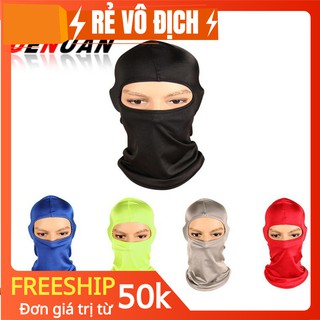 Mũ ninja trùm đầu vải lanh mát 4 chiều