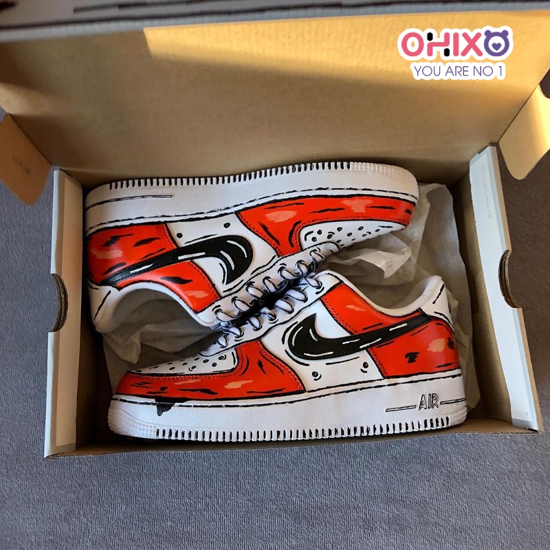 Giày Custom 𝐍𝐈𝐊𝐄 𝐀𝐈𝐑 𝐅𝐎𝐑𝐂𝐄 Thể Thao Nữ Sneaker Hàn Quốc Chất Đẹp Đế Bằng OHIXO AFC20