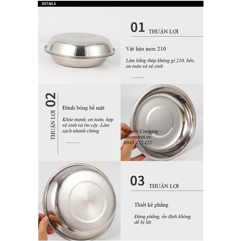 Bộ bát đĩa inox xếp gọn 22 chiếc có túi đựng cắm trại, dã ngoại, du lịch, nhà bếp chính hãng CLS