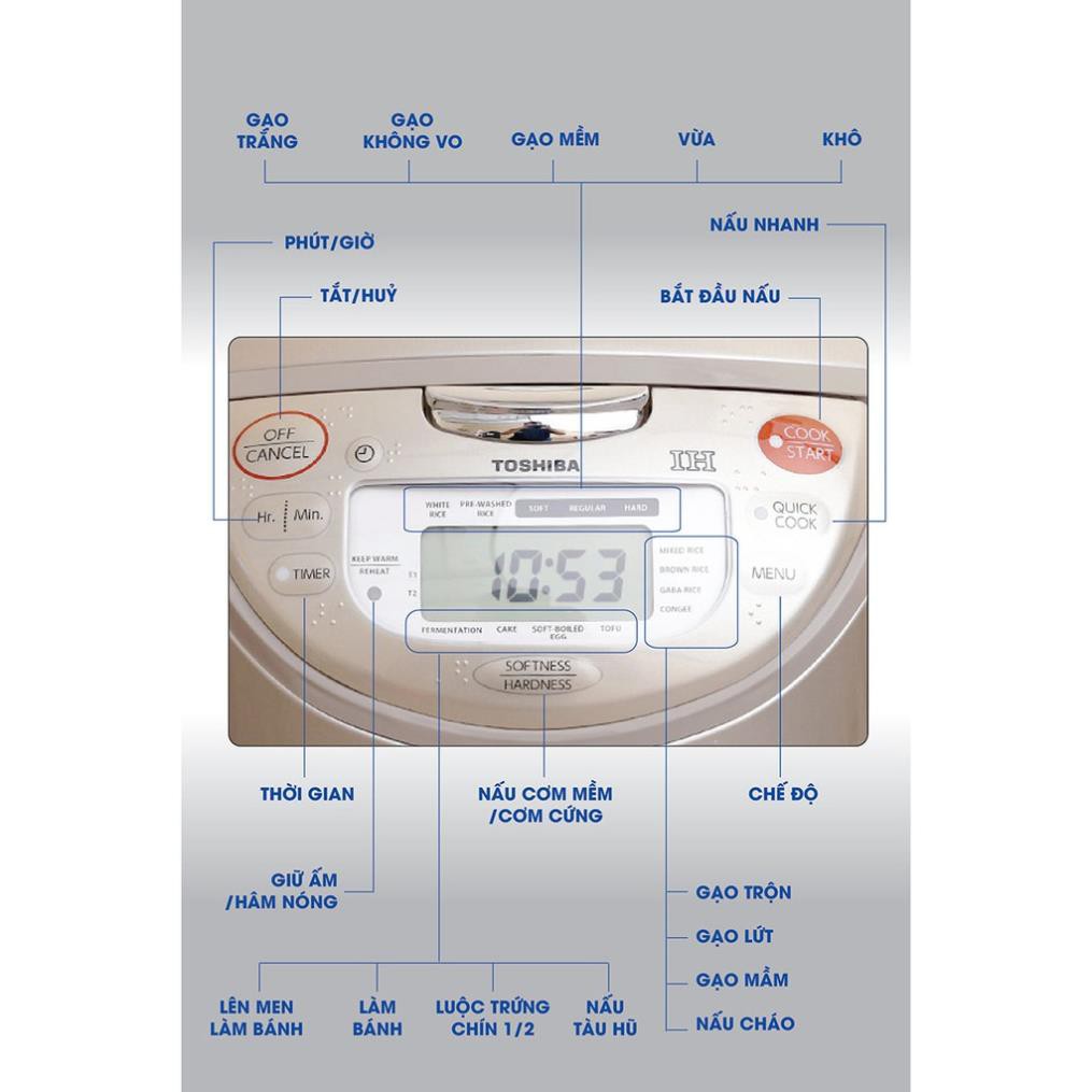 Nồi cơm điện cao tần Toshiba 1 lít RC-10RH(CG)VN