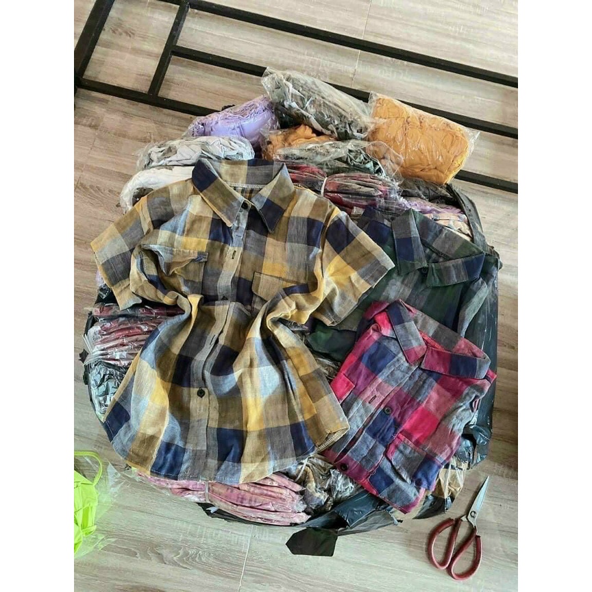 Áo sơ mi tay ngắn sọc to phối 2 túi ngực cực hot , chất kate xô mềm mịn ( ảnh thật )